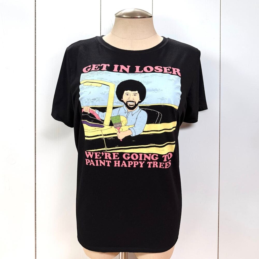 Torrid 3 (3X 22/24) Bob Ross Tree Art Get in Loser Funny Graphic T-Shirt‎ Tee